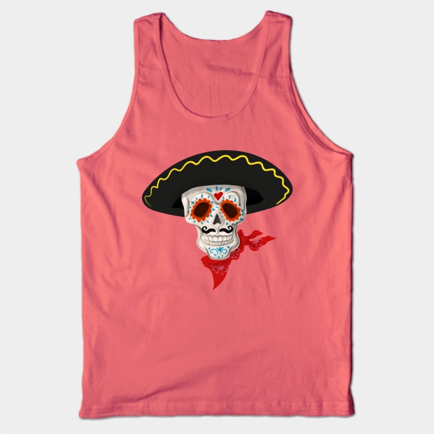 Sugar Skull Sombero Tank Top by DANPUBLIC